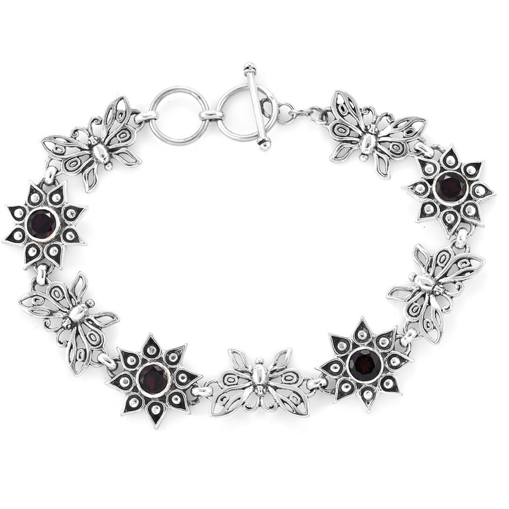 Garnet Butterfly Floral Bracelet 6.00 ctw. sale!